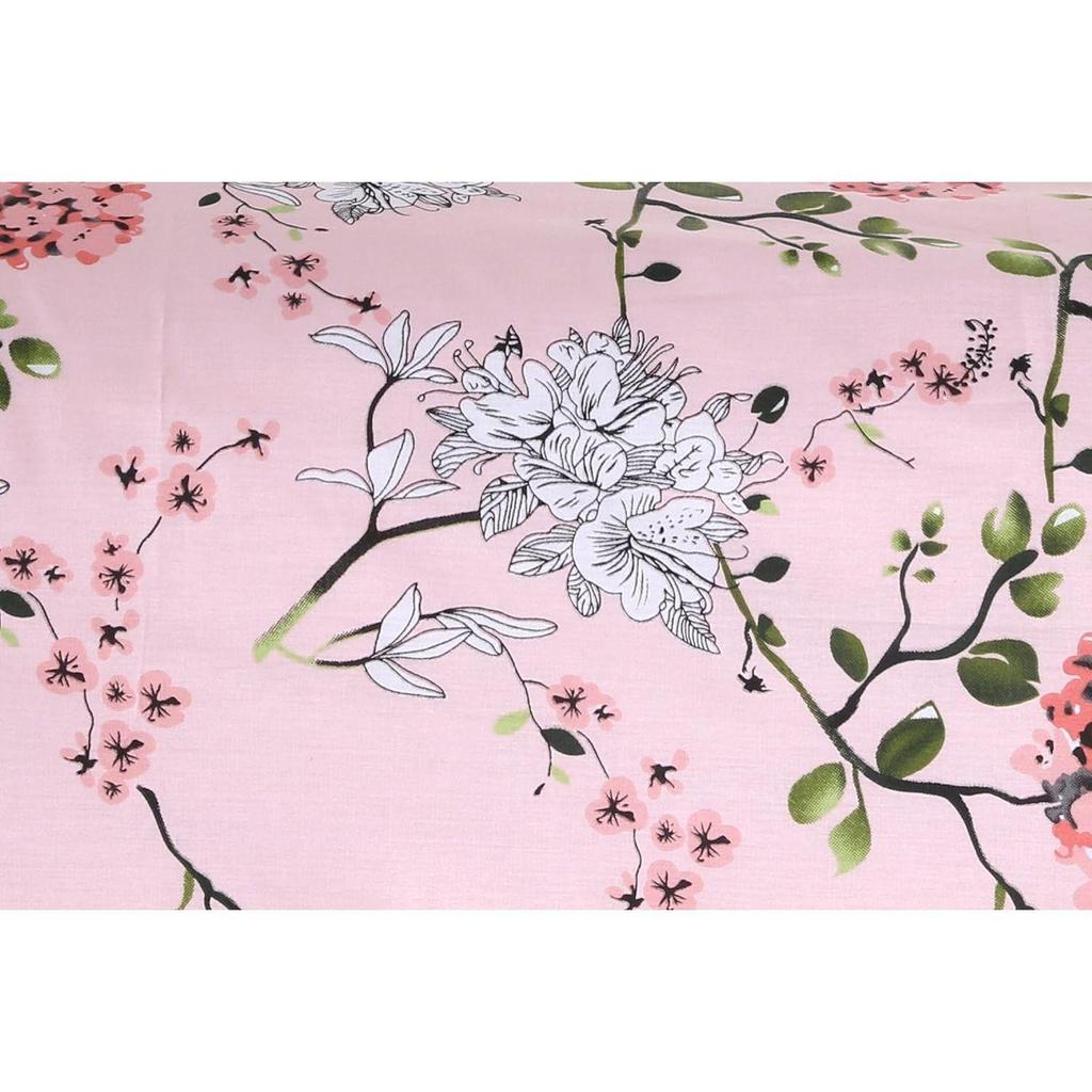 Bedsheet for Double Bed, 1 Cotton Sheet Double Bed (90 X 100 Inches) with 2 Pillow Covers 186 TC Bed Sheet Double Bed Victorian Summer Dream (Pink)