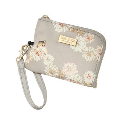 [Paul & Joe] PAUL & JOE ACCESSOIRES (Paul & Joe Accessoires) Retractable Coin Purse PJA-W1351 Chrysanthemum & Nounette Greige (Sax Bar Exclusive Color