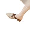 Retro Hollow Bag Head Half Slippers Women's New Summer Soft Leather Pointed Sandals with Skirt Thick Heel Shoes