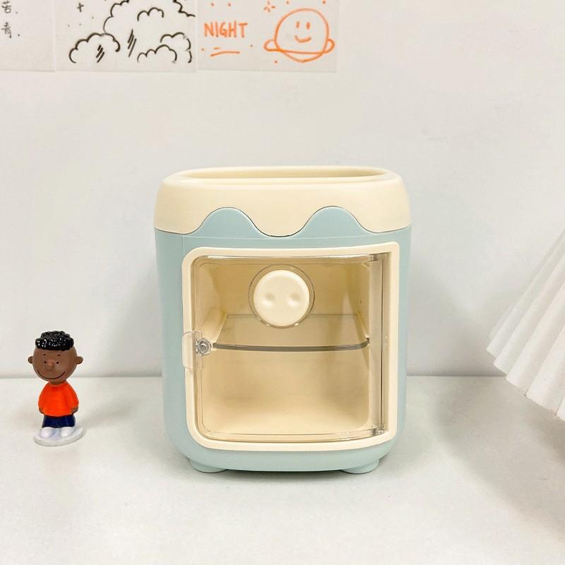 Kawaii Pig Pen Pencil Pot Holder Brush Storage Container Desk Organizer Multifunction Washi Tape Stationery Office Supplies