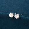 S925 Sterling Silver Stud Earrings for Women, Shiny, Trendy, Rhinestone Inlaid, Ideal for Sleeping, Elegant, Small, Pierced Ears