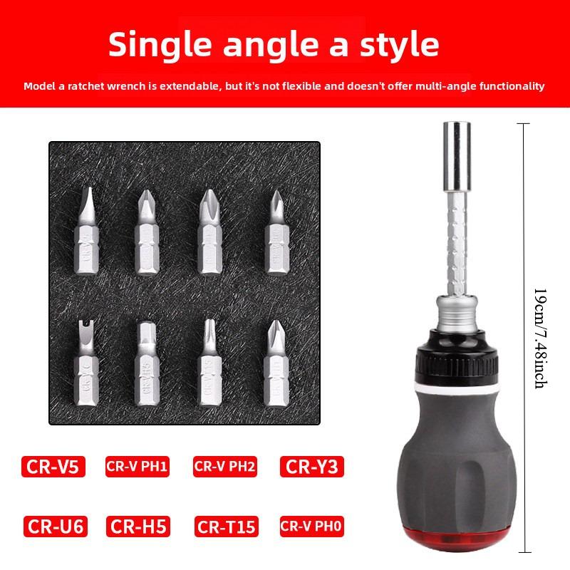 

Chromium Vanadium Steel Ratchet Screwdriver Set Adjustable Angle Precision Repair Tool Kit