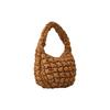 COS Pleated Design Zipper Closure Cloud Bag Tote Shoulder Bag Mini Women bags Brown 0973537009
