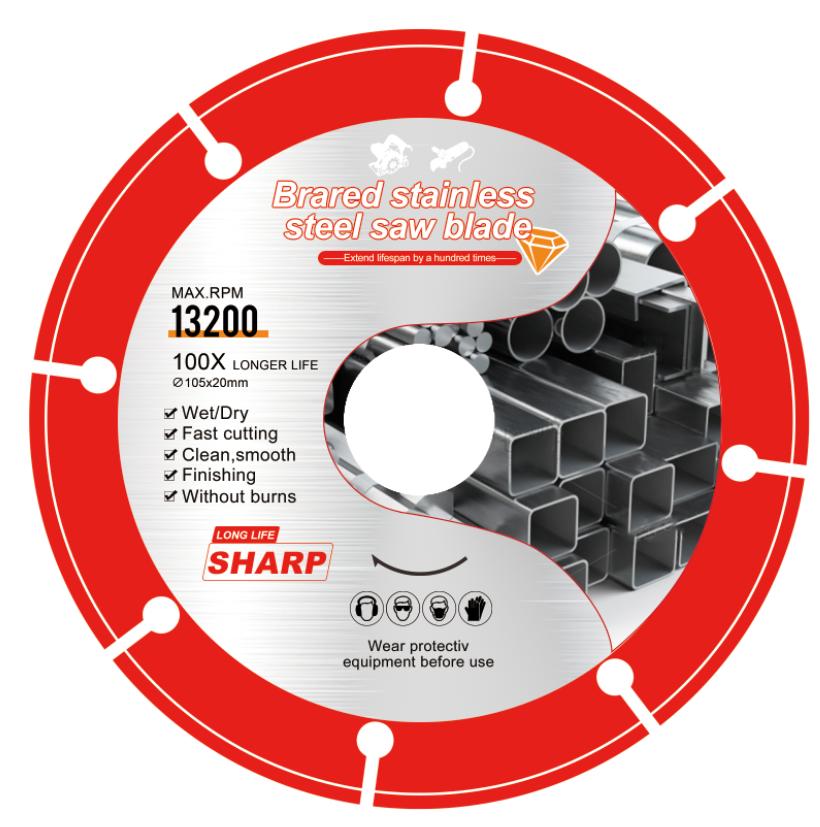 

105мм 115мм 125мм Паяный диск из нержавеющей стали для резки металлической трубы Чугуна Класса Камень Угловая шлифовальная машина Отрезной диск