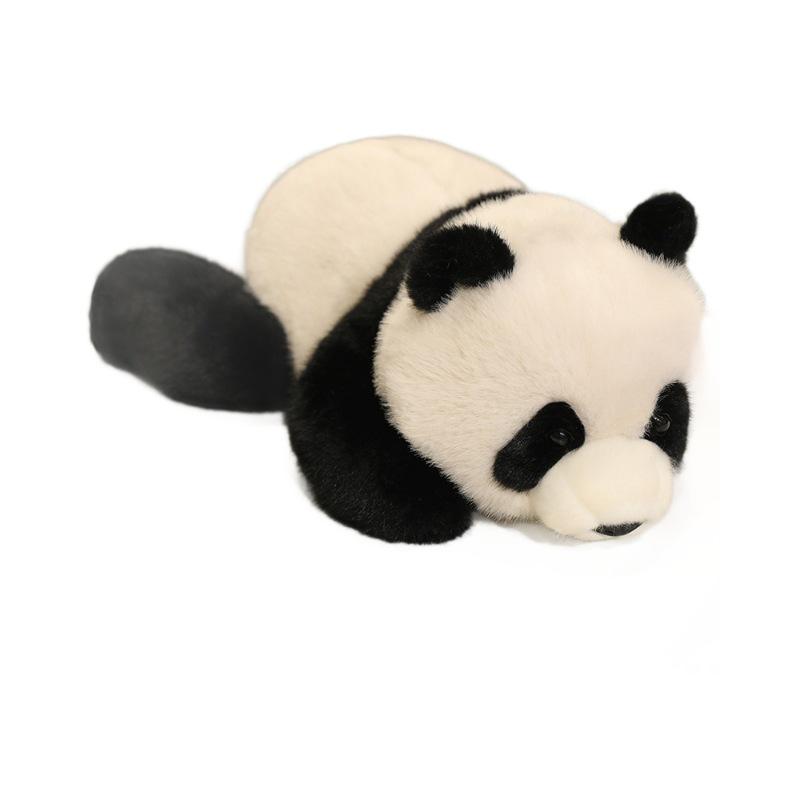 European Mink Velvet Panda Plush Toy - Cute Lying Panda Qizai Doll Figure