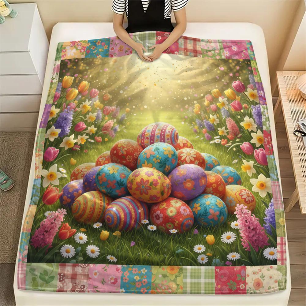 1Pc Cartoon Print Flannel Blanket, High Quality Comfortable for All Seasons, Home Decor, Warmth and Comfort, Perfect for Christmas Birthday Gift