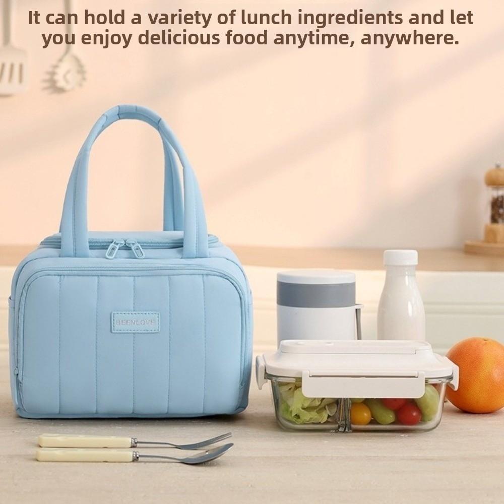Multip-Pocket Cooler Lunch Box Insulated Design Food Storage Handbag Picnic Bag  Outdoor Activities