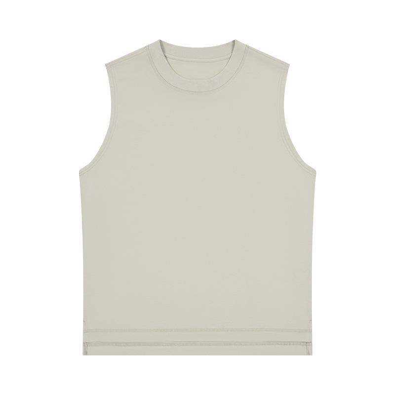 Plus Size Korean Style Sleeveless T-shirt: Summer Cooling, Loose Fit, Solid Color, Underarm Coverage