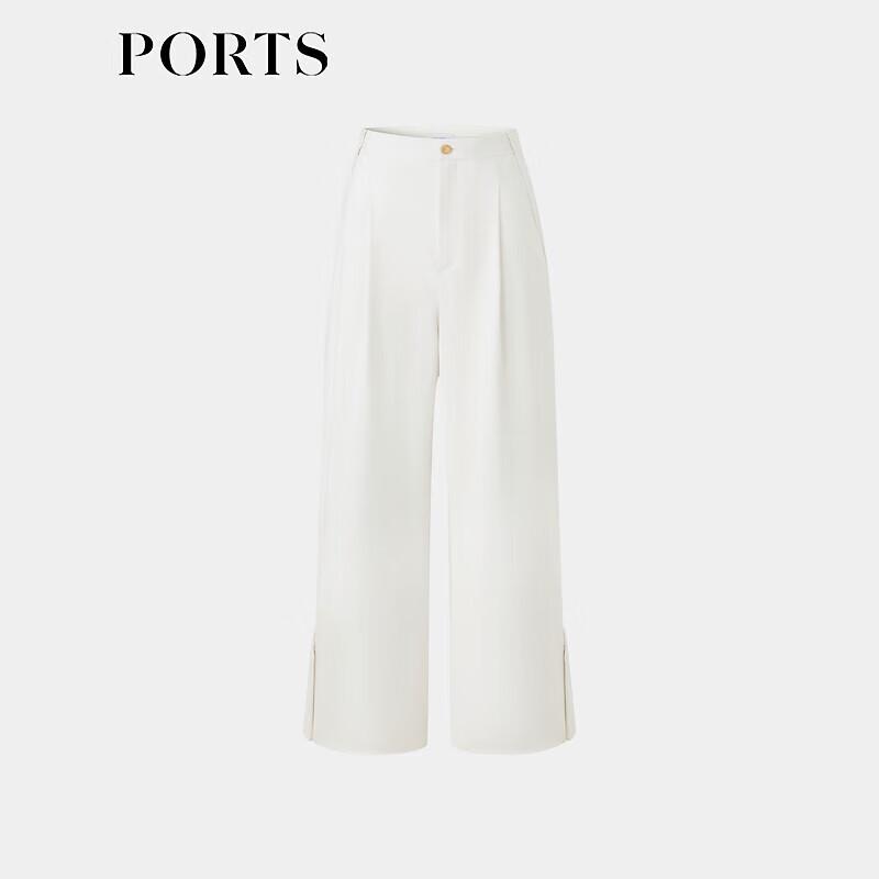 PORTS Women's Side Slit Wide-Leg Commuter Pants