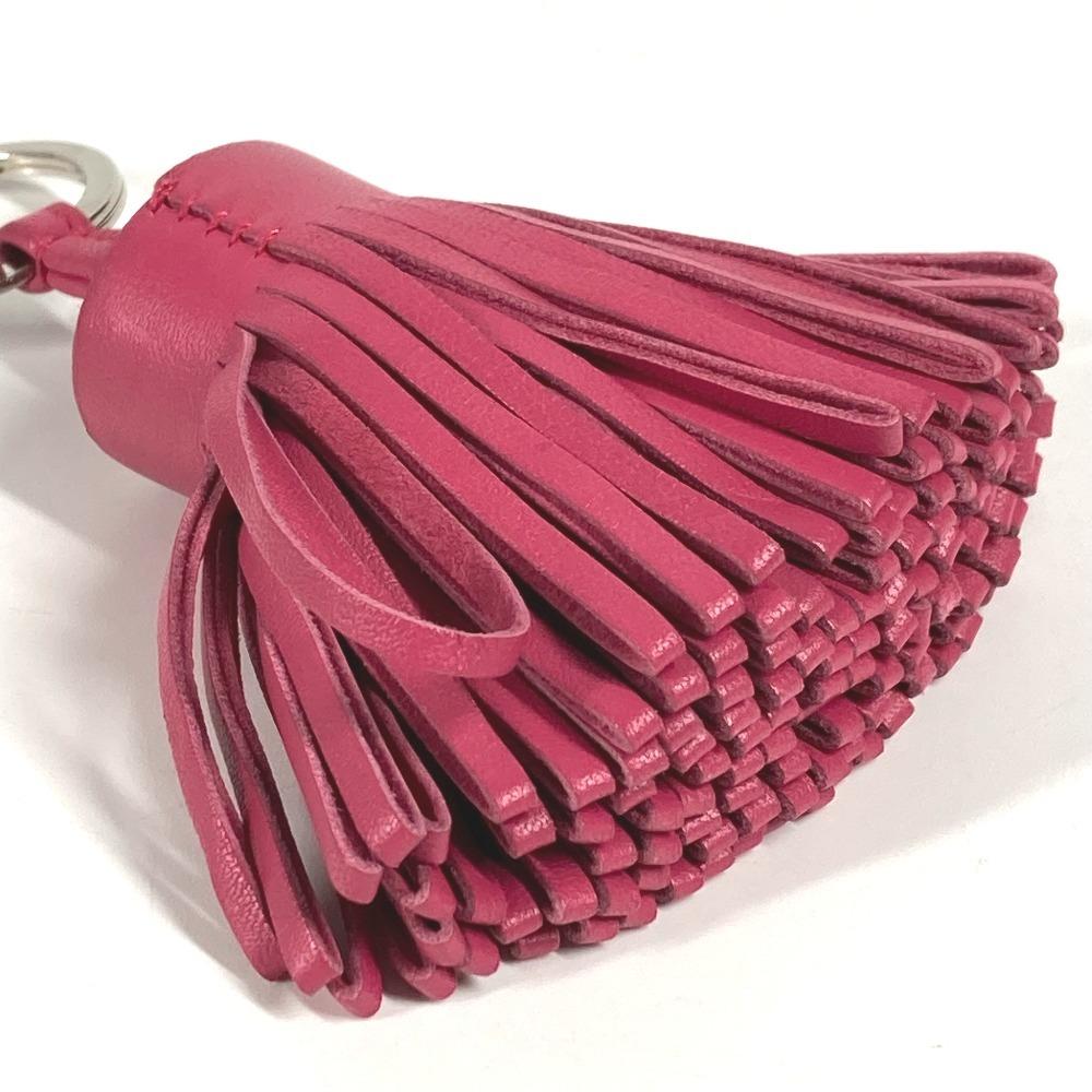 Hermes Fringe Tassel Carmen Bag Charm Key Holder Leather / Metal Pink