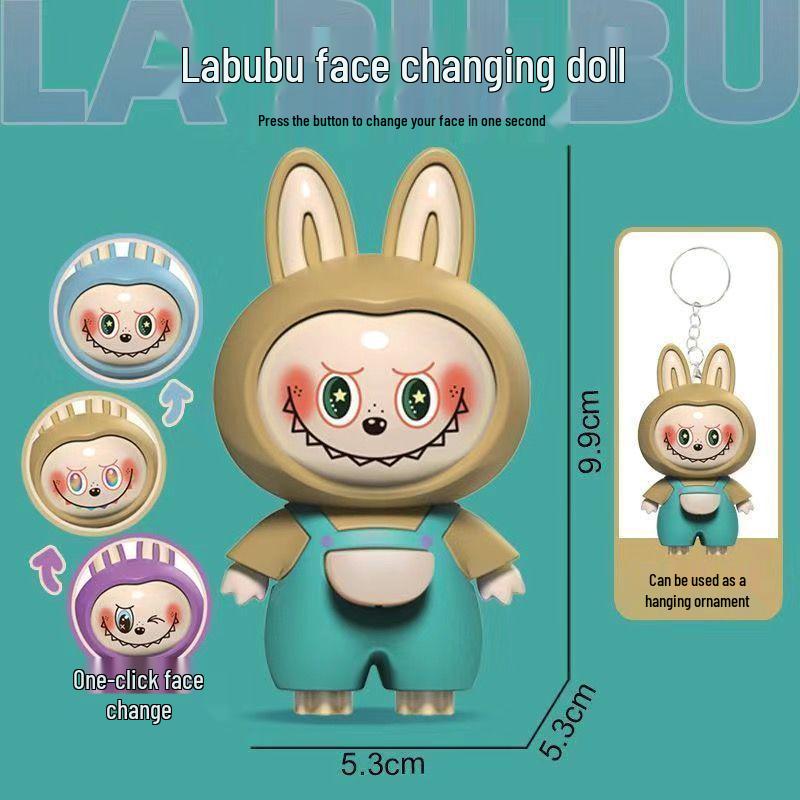 Face-Changing Cartoon Plush Keychain: 3D Bag Charm Gift