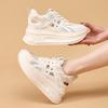 Summer new inner height cutout casual platform student shoes, lace-up color-blocking mesh shoes, small single shoes, women's shoes