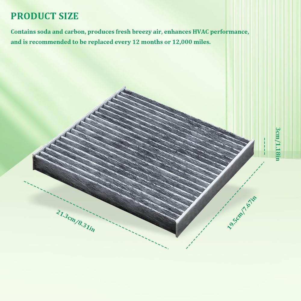 Cabin Air Filter With Activated Carbon, CP285 CF10285 Engine Air Filter, Automotive Interior Accessories AC & Heater Cabin Filter Replacement For