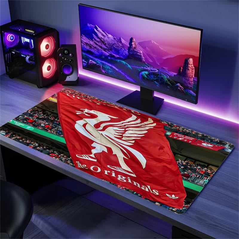 Liverpool Flag Mouse Pad, Large Gaming Desk Mat, Non-slip XXL Mousepad for Laptop & Tablet, Mini PC Playmat with Stitched Edges