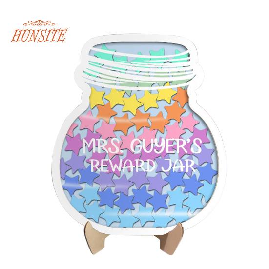 Magnetická nádoba na odměny Stars, barevné žetony, nástroj pro správu třídy