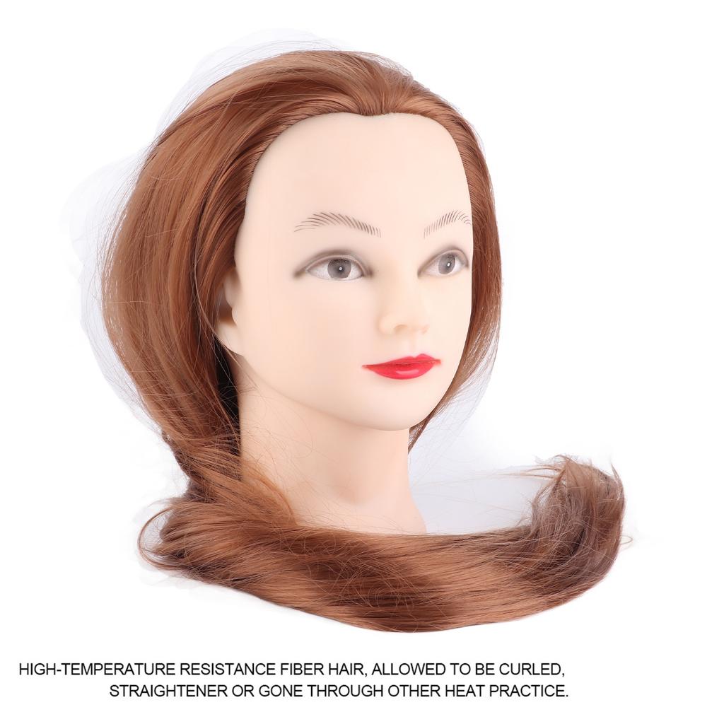 Makeup Mannequin Head Hairdresser Training Head Cosmetology Doll Head Blond Golden Brown