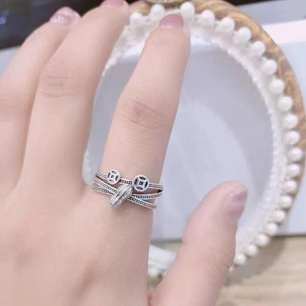 

Niche Retro Retro Personality Creative Design Opening Adjustable Ring Trendy Fashion Versatile