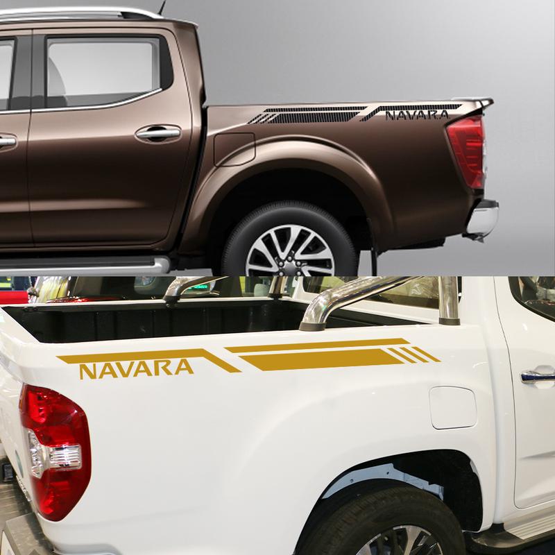 Car Trunk Side Sticker For Nissan Navara D40 D22 D23 NP300 Pickup Truck Stripes Style Decals Vinyl Cover Auto Tuning Accessories