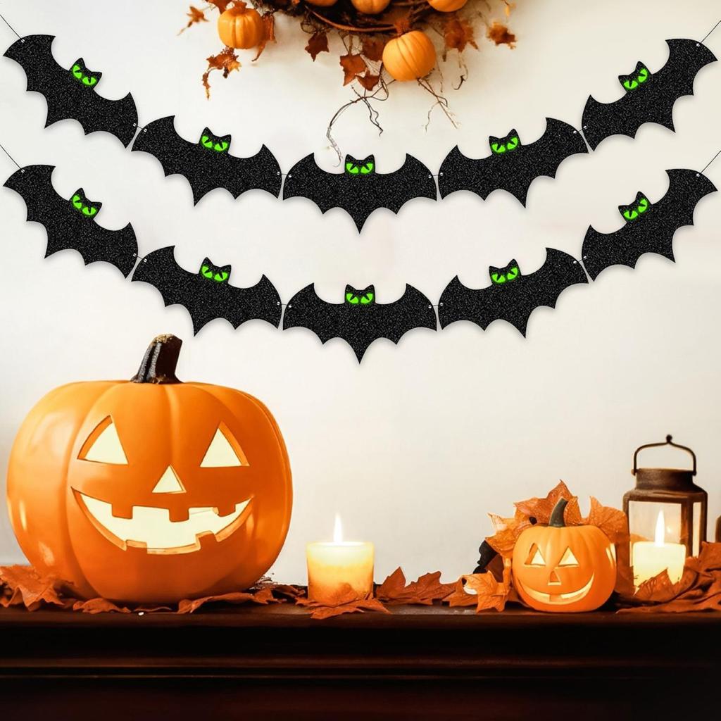 Halloween Bat Ornament Halloween Flag for Halloween Party Scenes Suitable for Decorating Homes and Outdoor Places