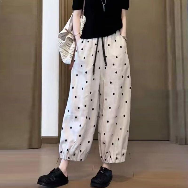 

Women s 2026 Korean Style Summer Harem Pants - Loose, Plus Size, Quick-Dry, Elastic, Casual Nine-Point Slimming Sportswear S (suggested 80-95 jin)