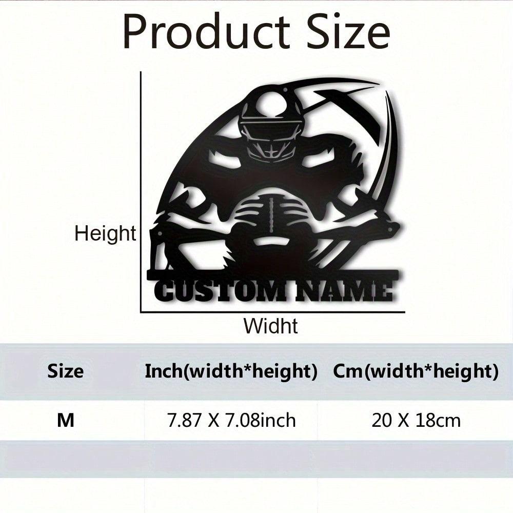 Custom American Football Metal Wall Art Sign Wrought Iron Decor Personalized Name Plate For Home Office