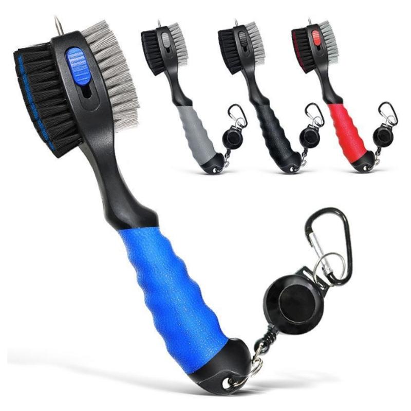 Golfs Club Cleaning Brush and Grooves Cleaner with Retractable Hook, Ergonomic Golfs Brush Easily Attaches To Golfs Bag