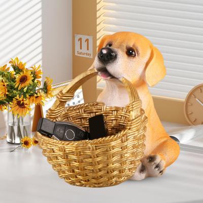 Puppy Key Tray Resin Mini Storage Basket Dog Ornament Storage Bowl