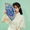 Chinese Style Folding Fan Portable Dance Performance Hand Fan Ancient Cheongsam Photography Props Classical Gift for Ladies