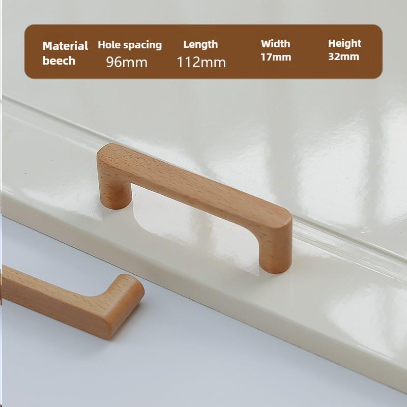 Solid Wooden Kitchen Door Dresser Wardrobe Knobs Cupboard Drawer Pull Cabinet Furniture Handle
