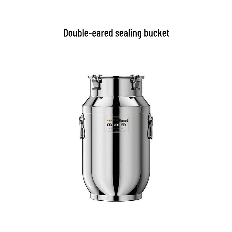 

Large Capacity Stainless Steel Sealed Bucket for Tea, Edible Oil, Milk, Mandarin Peel, and Rice Storage 2.5L