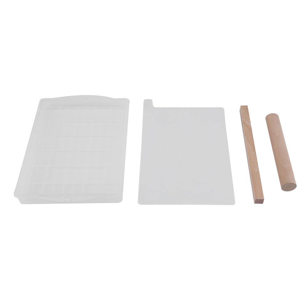 Silicone Nougat Mold Nonstick Mat DIY Chocolate Candy Tools Wooden Rolling Pin Set