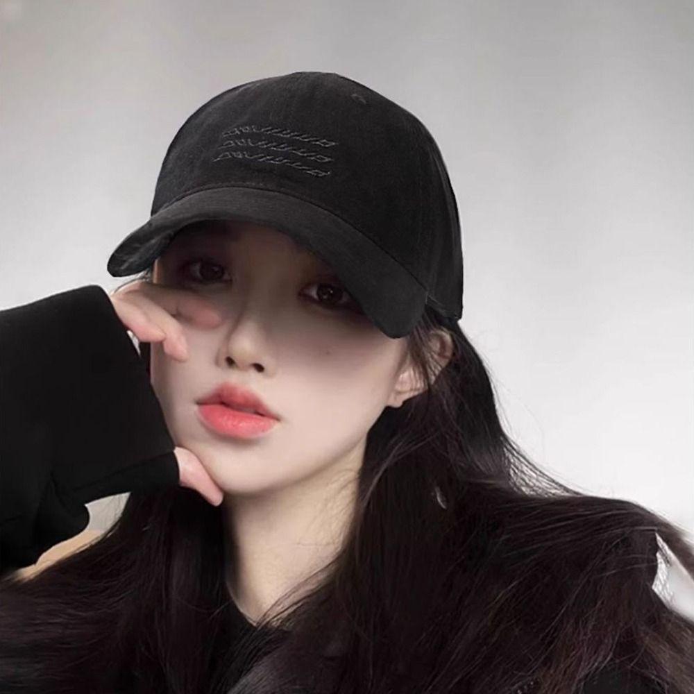 Sun Protection Washed Cotton Cap Ripple Embroidery Casquette Dad Hat New Baseball Caps  Unisex