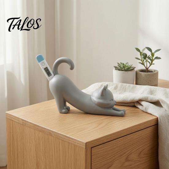 Cat Shaped Thermometer Holder 3D Printed Veterinary Holder, Dog Digital Stand, Electronic Pet for Desk Decoration Stand