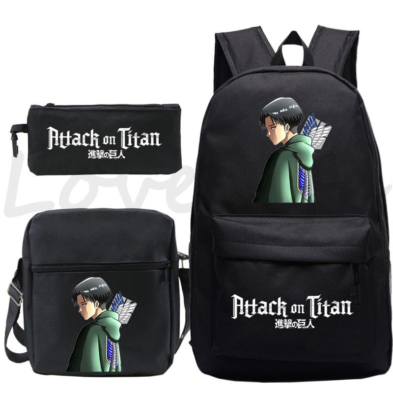Animation Peripheral Student School Bag Crossbody Bag Pencil Bag Three-Piece Outdoor Backpack