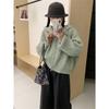 Simple zipper navy collar knitted cardigan women's autumn and winter new niche loose lazy sweater jacket