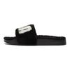 Puma Leadcat 2.0 Fuzz Slide Black White Women Sneakers 387313-01