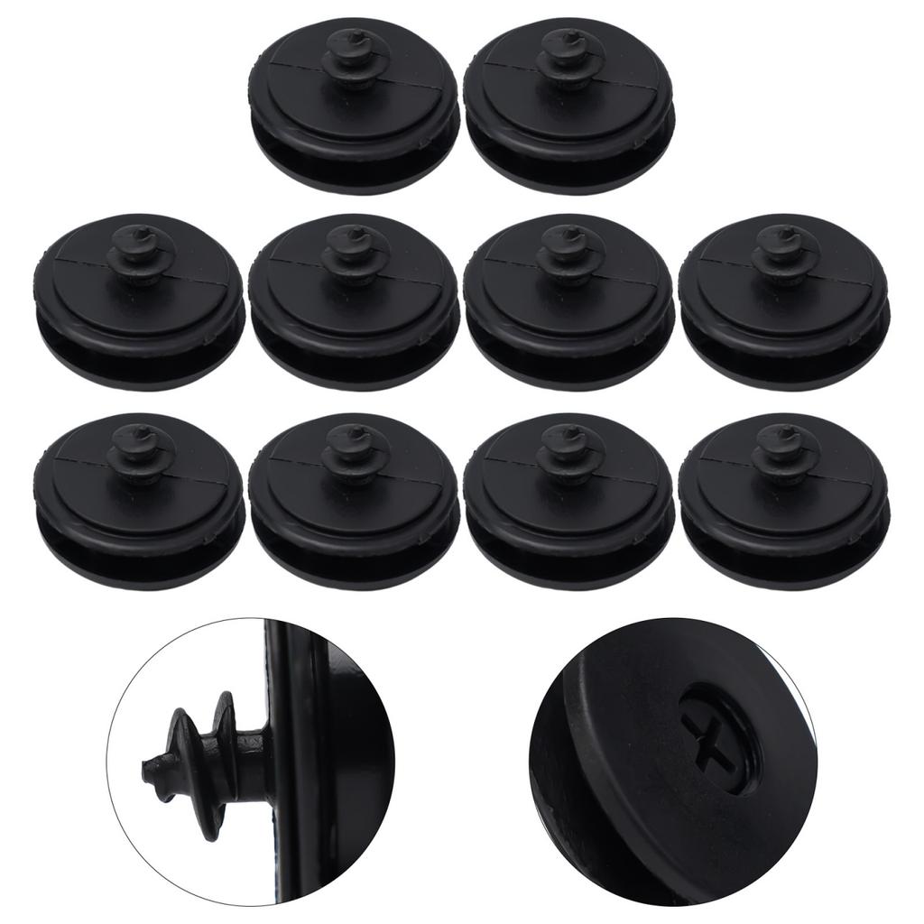 10Sets  Black Car Floor Mat Clips Carpet Retainer Fixing Holders Grips