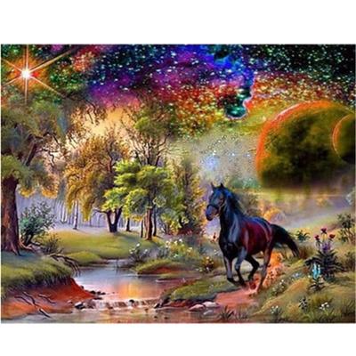 Full 5D Diy Diamond Painting Cartoon Landscape Horse Embroidery Cross Stitch Home Decor Handmade
