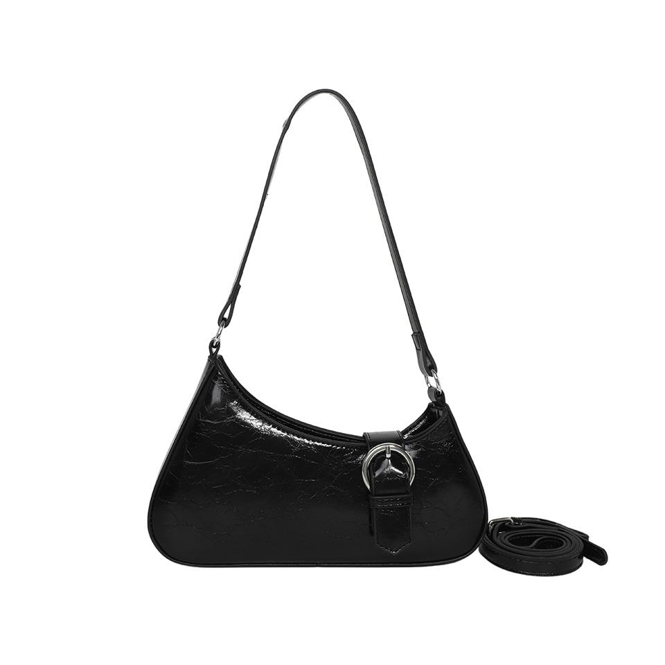 Women's Fashiable Single Shoulder Bag Adjustable Crossbody Bag Crescent Bag with Buckle Design Lightweight and Durable