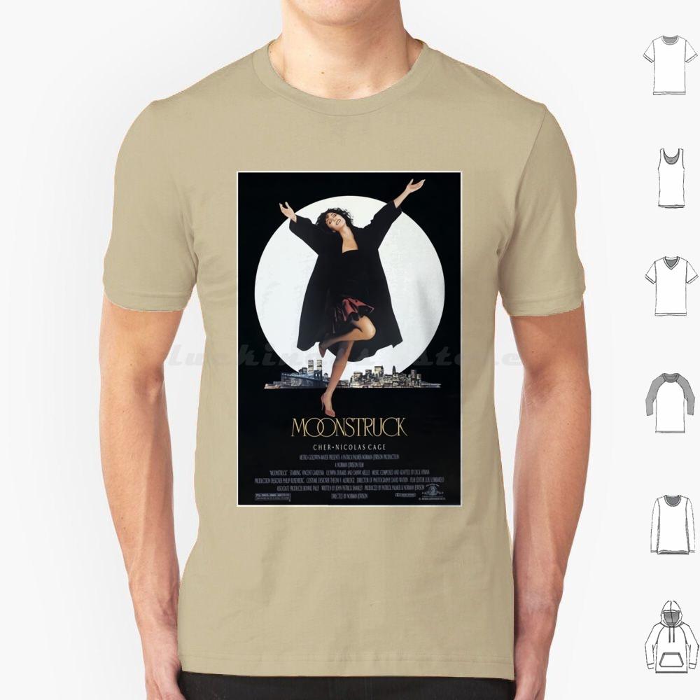 Moonstruck Poster T Shirt 6xl Cotton Cool Tee Cinema Movie Film Hottime Family Happy Love Funny
