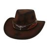 Hög hatt Etnisk stil Ko-etikett Västerländsk Cowboy Hög hatt Upprullad kant Retro Ridhatt Ullfiltshatt