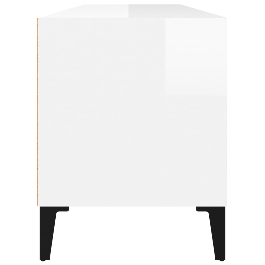 Vidaxl Szafka Pod Tv, Wysoki Połysk, Biała, 100X34,5X44,5 Cm
