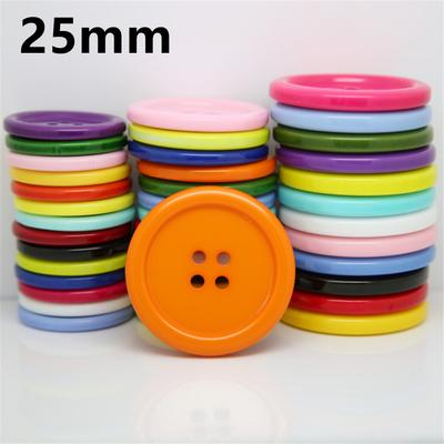 40 szt. 25 mm czarno-białe/wielokolorowe żywiczne okrągłe guziki z 4 otworami do odzieży, akcesoriów krawieckich, ozdób do scrapbookingu, majsterkowania