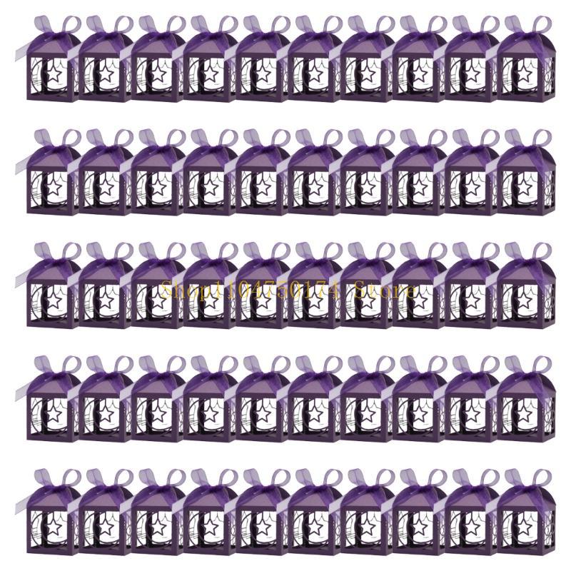50PCS Eid Mubarak Boxes Eid Decoration Supplies Candy Box Suitable for Festival Treats and Festival Parties Decorations top sale