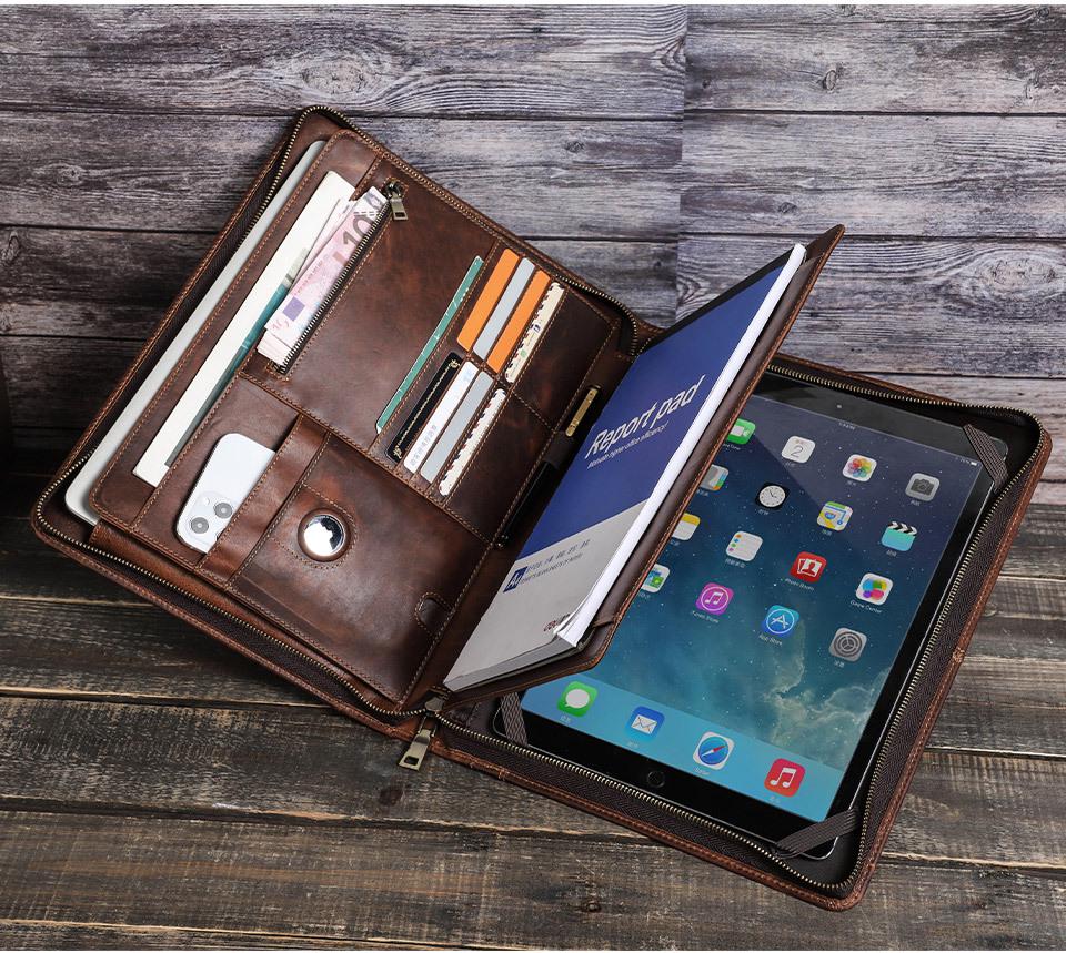 Genuine Leather Multifunctional Protective Case for iPad Pro 12.9"