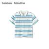 Balabala Boys' Striped Short Sleeve Polo T-Shirt