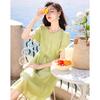 Elegant Short-Sleeve A-Line Mid-Length Dress