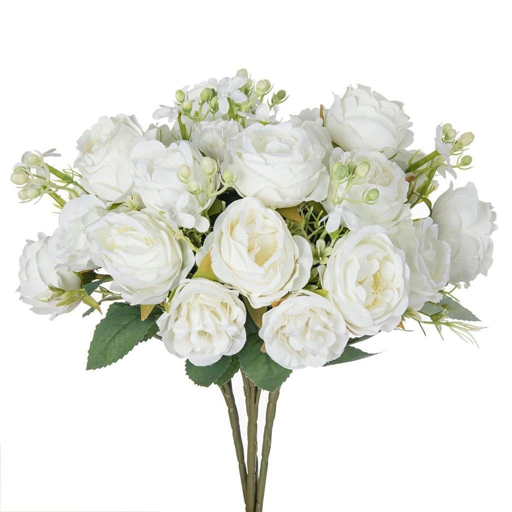 Artificial Flowers Silk Roses Peony Outdoor UV Protection Wedding Bridal Bouquets Home Garden Arch Festival Decoration Diy Gifts