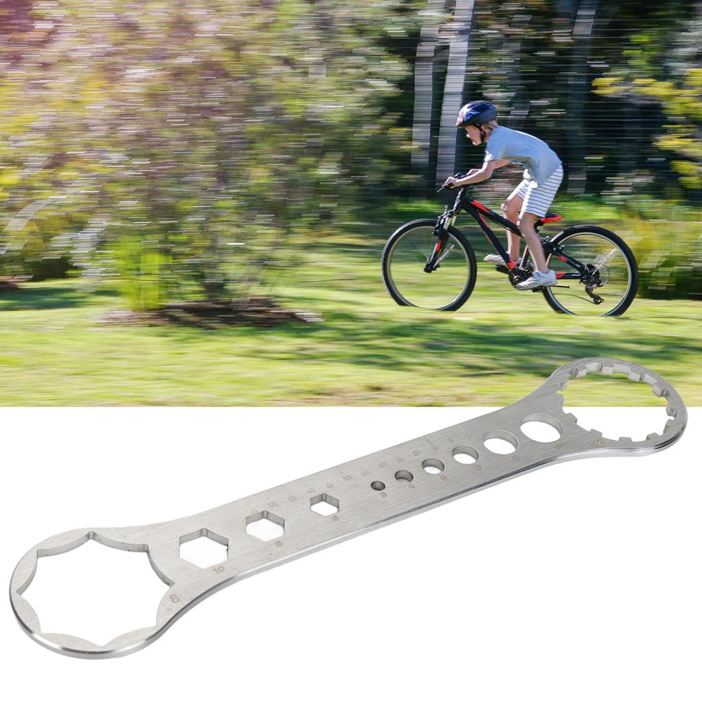 8T-12T Front Fork Wrench Anticorrosion Anti Slip  Removal Installation Wrench Stainless Steel Lightweight for Maintenance