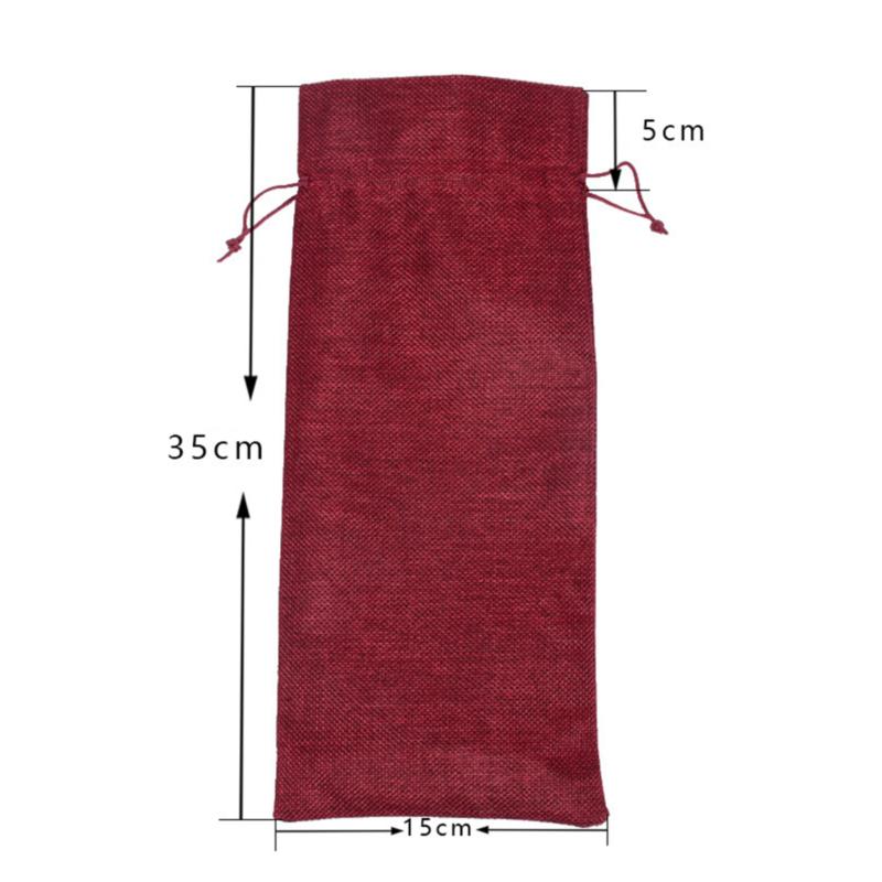 10 Pieces Burlap Wine Bags Jute Wine Bottle Bags With Drawstrings Reusable Wine Gift Bags With Tags for Party Blind Tasting Birt